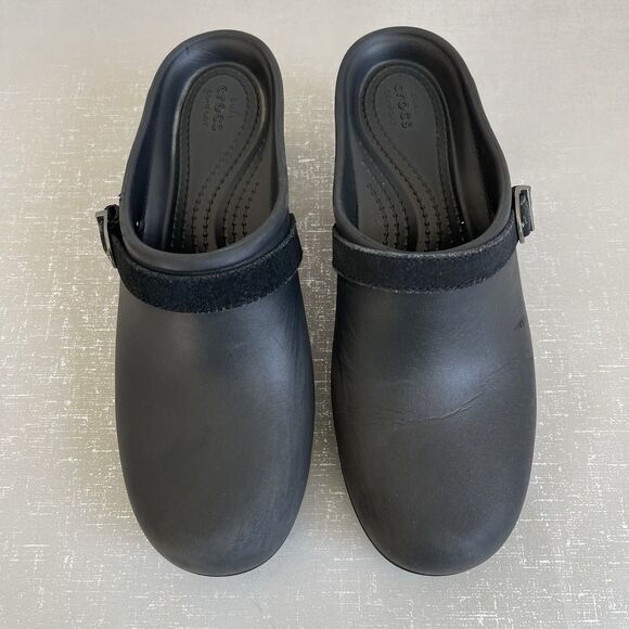 Crocs Women's Sarah Dual Comfort Slip On Mules Clogs Size 9 Black - Picture 2 of 15